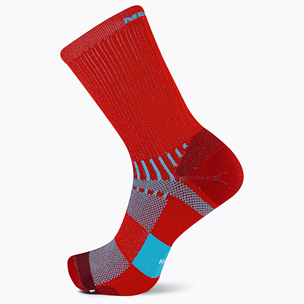 Trail Runner Light Crew Sock, Red, dynamic