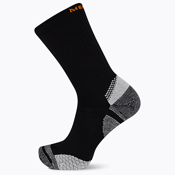 Cushion Trail Runner Crew Sock, Black, dynamic