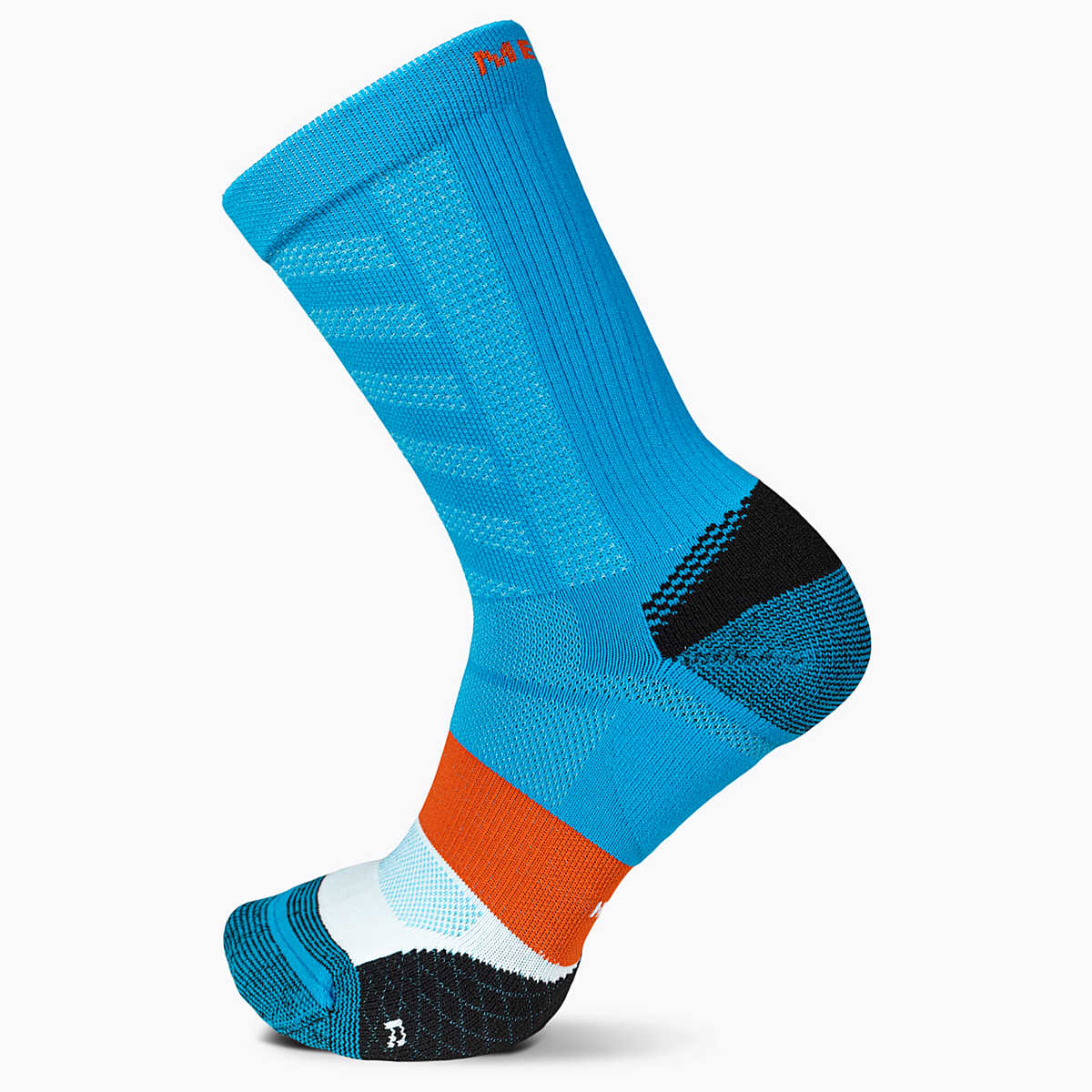 Cushion Trail Runner Crew Sock, Bright Blue, dynamic 1