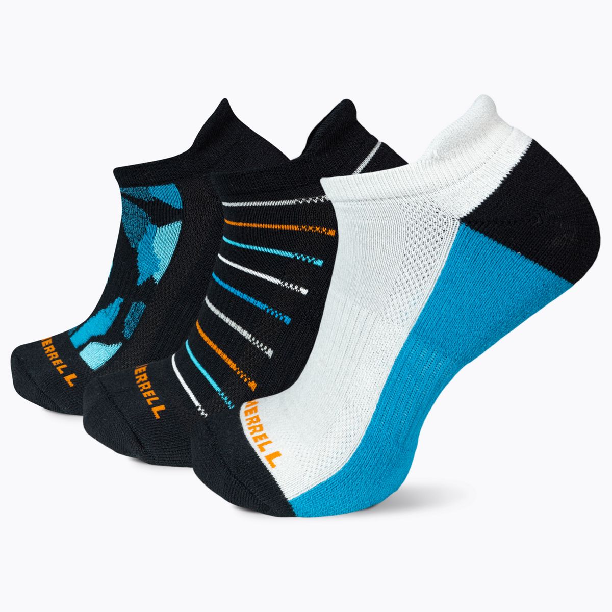 Recycled Everyday Tab Sock 3 Pack, Blue Assorted, dynamic