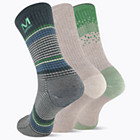 Wool Everyday Crew Sock 3 Pack, Silver Assorted, dynamic 2
