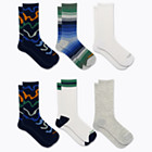 Everyday Crew Sock 6-Pack, Blue Assorted, dynamic 3