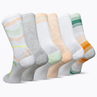 Everyday Crew Sock 6-Pack, Peach Assorted, dynamic 2