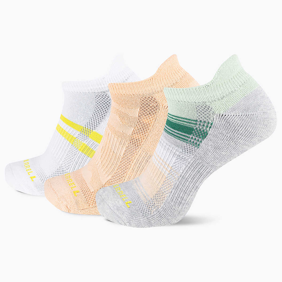 Recycled Tab Sock 3 Pack, Peach Assorted, dynamic 1