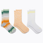 Recycled Everyday Crew Sock 3 Pack, Peach Assorted, dynamic 3