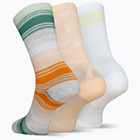 Recycled Everyday Crew Sock 3 Pack, Peach Assorted, dynamic 2