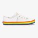 Kickstart Leather Slip On Sneaker, White/Rainbow, dynamic 1
