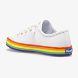 Kickstart Leather Slip On Sneaker, White/Rainbow, dynamic 5