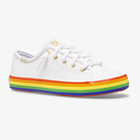 Kickstart Leather Slip On Sneaker, White/Rainbow, dynamic 4