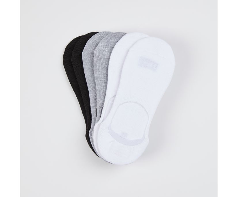 6 Pk Classic Sneaker Liner Socks, Grey Asst, dynamic 1