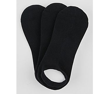 3 Pk Low Cut Cushioned Liner Socks, Black, dynamic