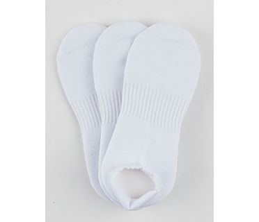 3 Pk Low Cut Cushioned Liner Socks, White, dynamic