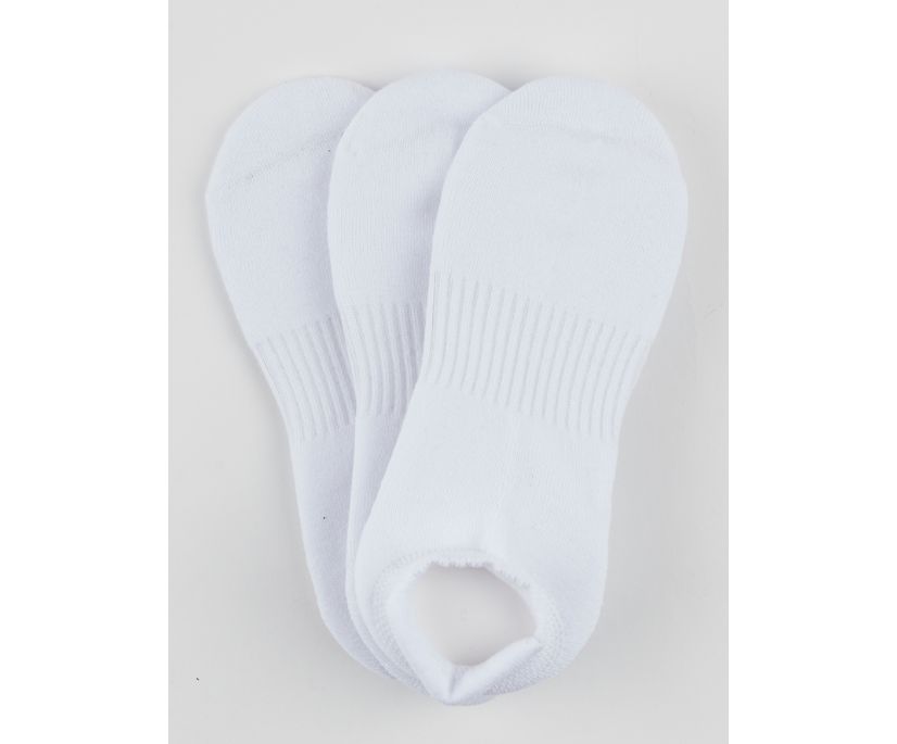 3 Pk Low Cut Cushioned Liner Socks, White, dynamic 1