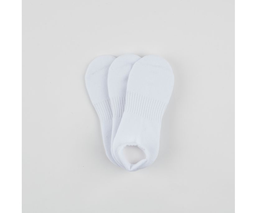 3 Pk Low Cut Cushioned Liner Socks, White, dynamic 1