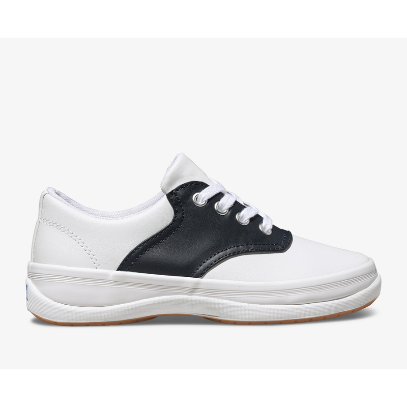 Keds School Days Sneaker Size: 5.5W, White / Classic Navy