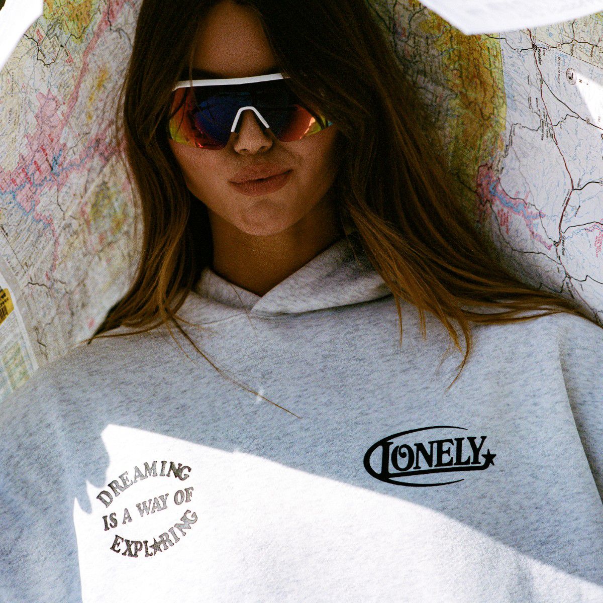 Merrell X Lonely Ghost We Should Get Lost Somewhere Hoodie, Heather Grey, dynamic 2