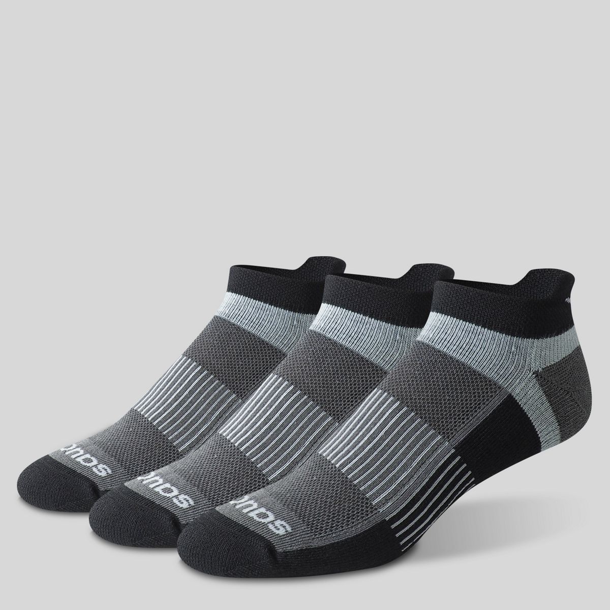 Inferno Cushioned No Show Tab 3-Pack Socks, Black, dynamic