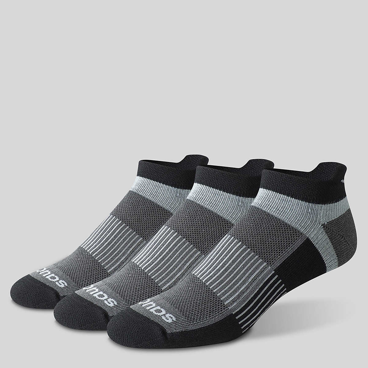 Inferno Cushioned No Show Tab 3-Pack Socks, Black, dynamic 1