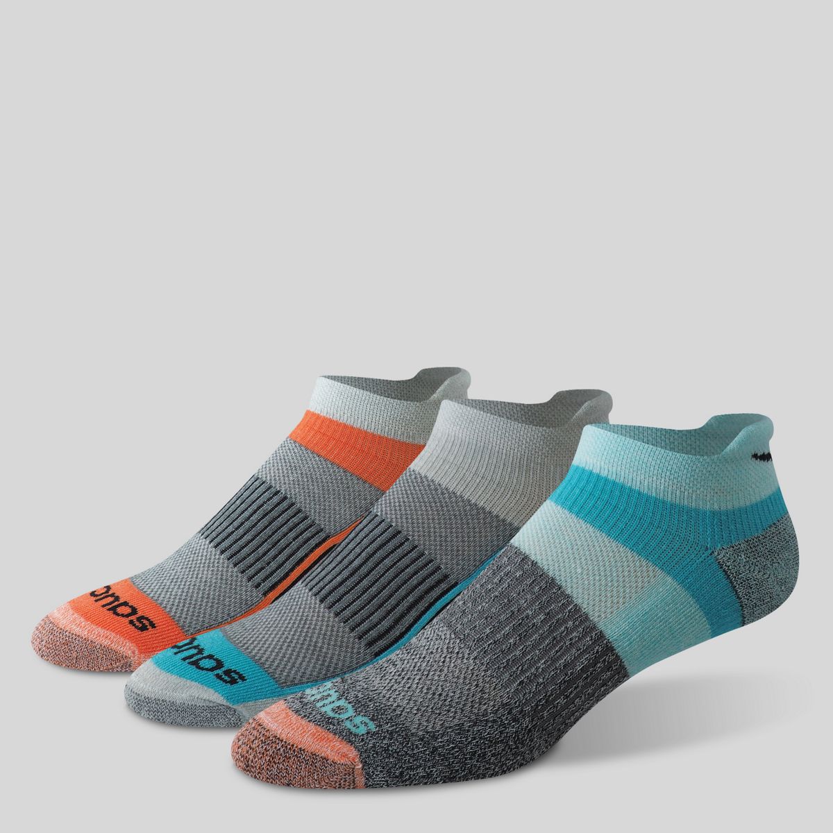 Inferno Cushioned No Show Tab 3-Pack Socks, Grey Heather, dynamic