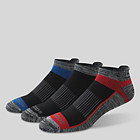Inferno Cushioned No Show Tab 3-Pack Socks, Black | Grey Assorted, dynamic 1