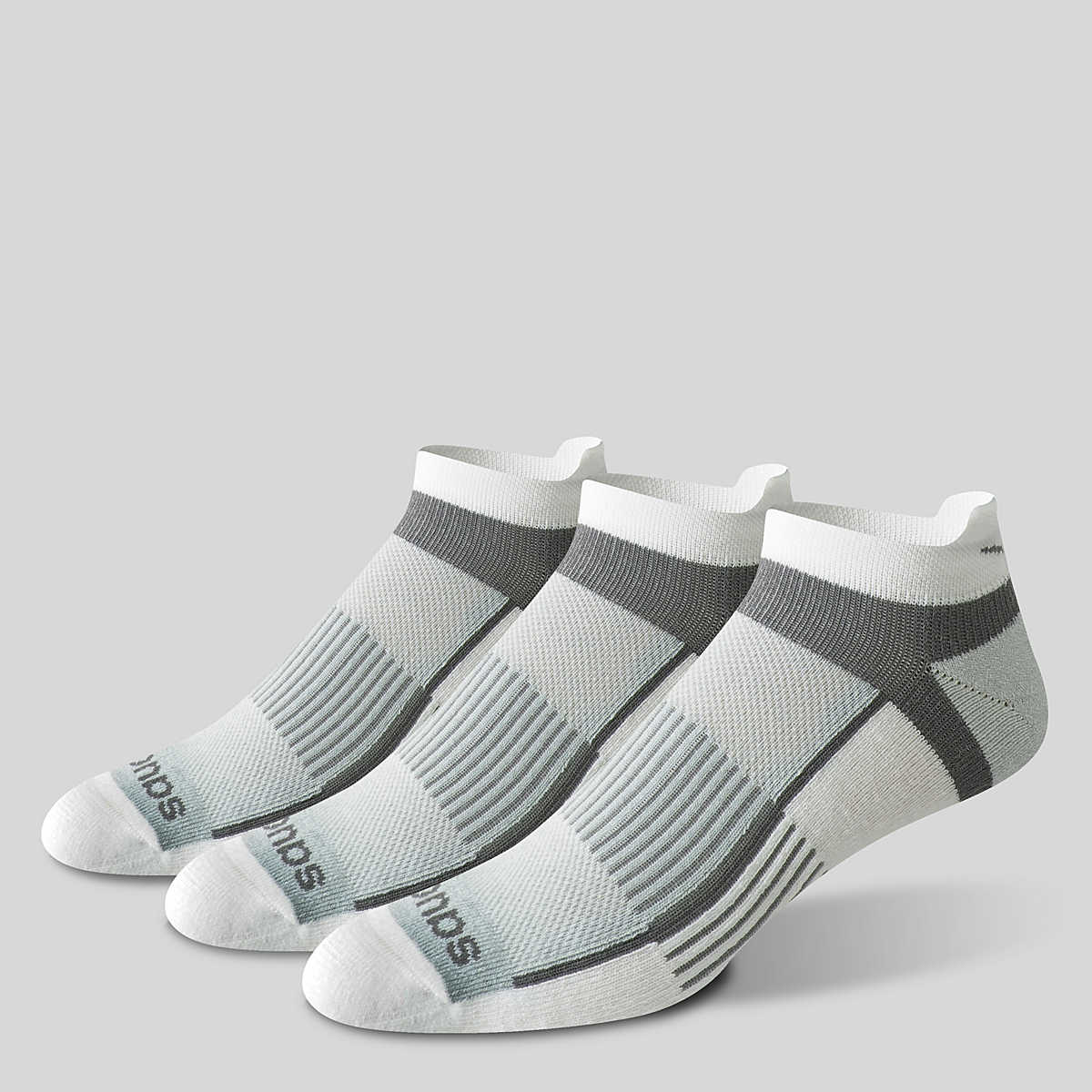 Inferno Cushioned No Show Tab 3-Pack Socks, White, dynamic 1