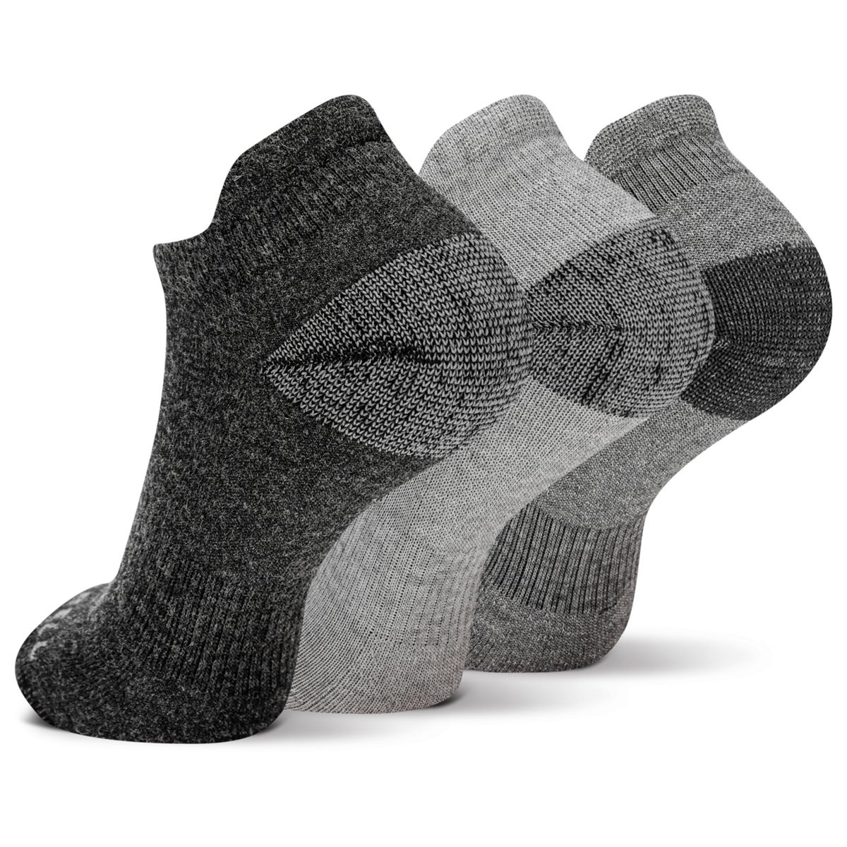 Wool Everday Tab Sock 3 Pack, Charcoal/Black Assorted, dynamic 2