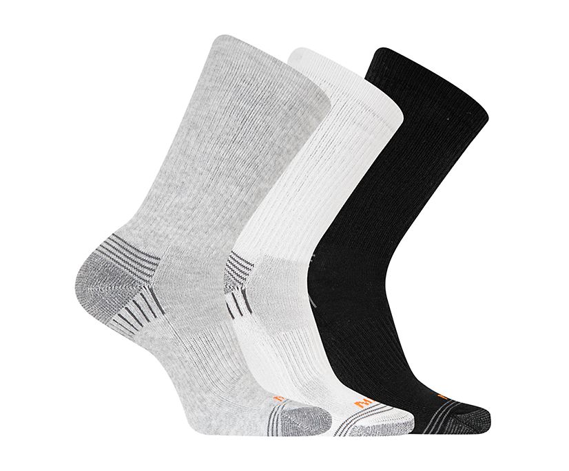 Repreve® Hiker Crew Sock 3-Pack, Grey Heather, dynamic 1