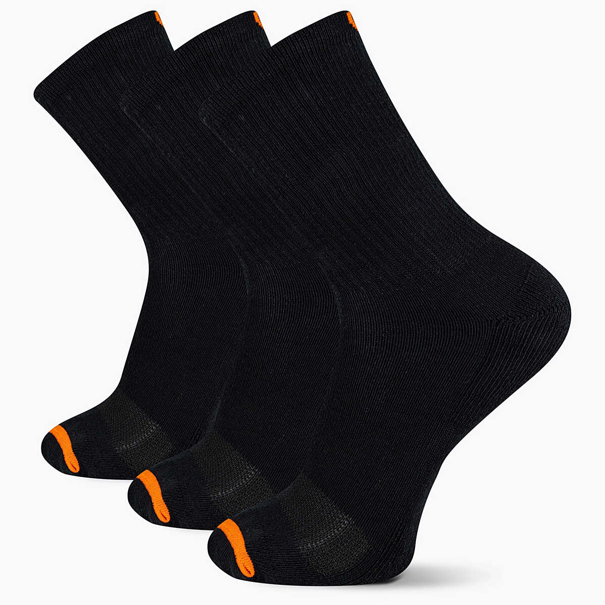 Cushioned Cotton Crew Sock 3 Pack, Black, dynamic 1