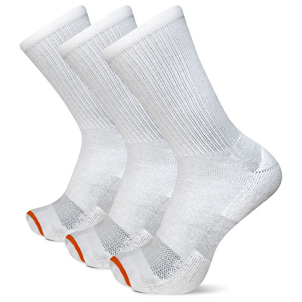 Cushioned Cotton Crew Sock 3 Pack, White, dynamic
