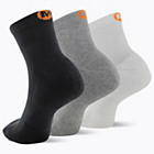 Cushioned Cotton Quarter Sock 3 Pack, Black Assorted, dynamic 2