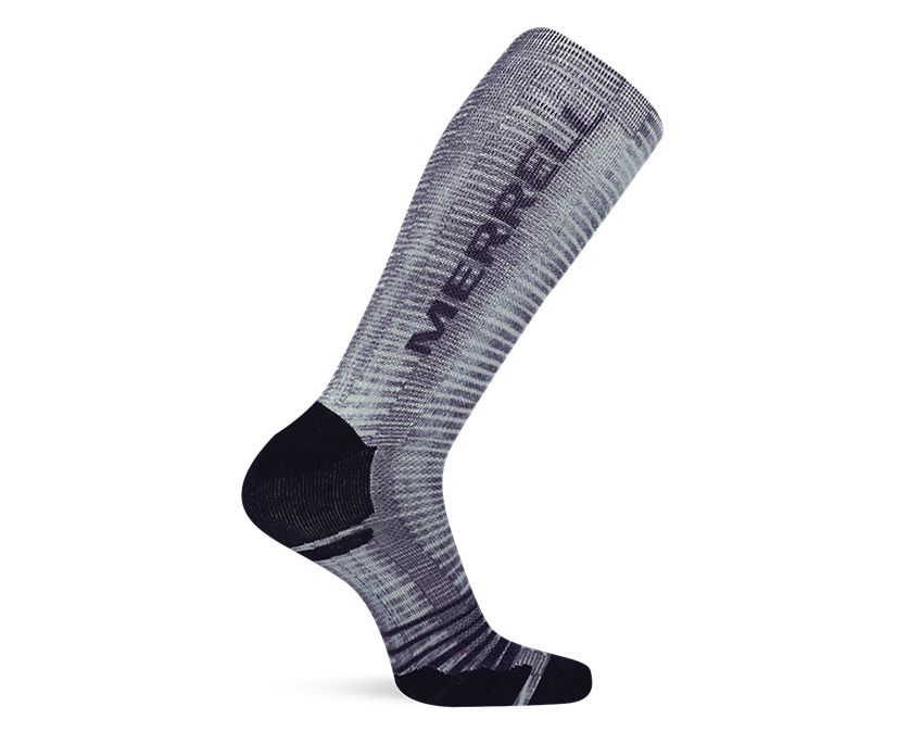 Merrell Logo Printed Performance Crew Sock, Black, dynamic