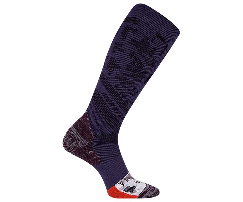 Hiker Compression Over the Calf Sock, Purple, dynamic