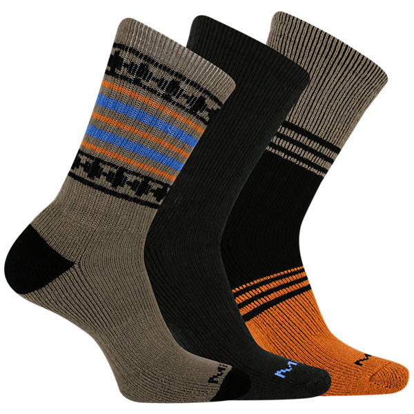 Holiday Thermal Wool Blend Crew 3 Pack Sock, Brown, dynamic
