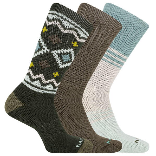 Holiday Thermal Wool Blend Crew 3 Pack Sock, Charcoal, dynamic