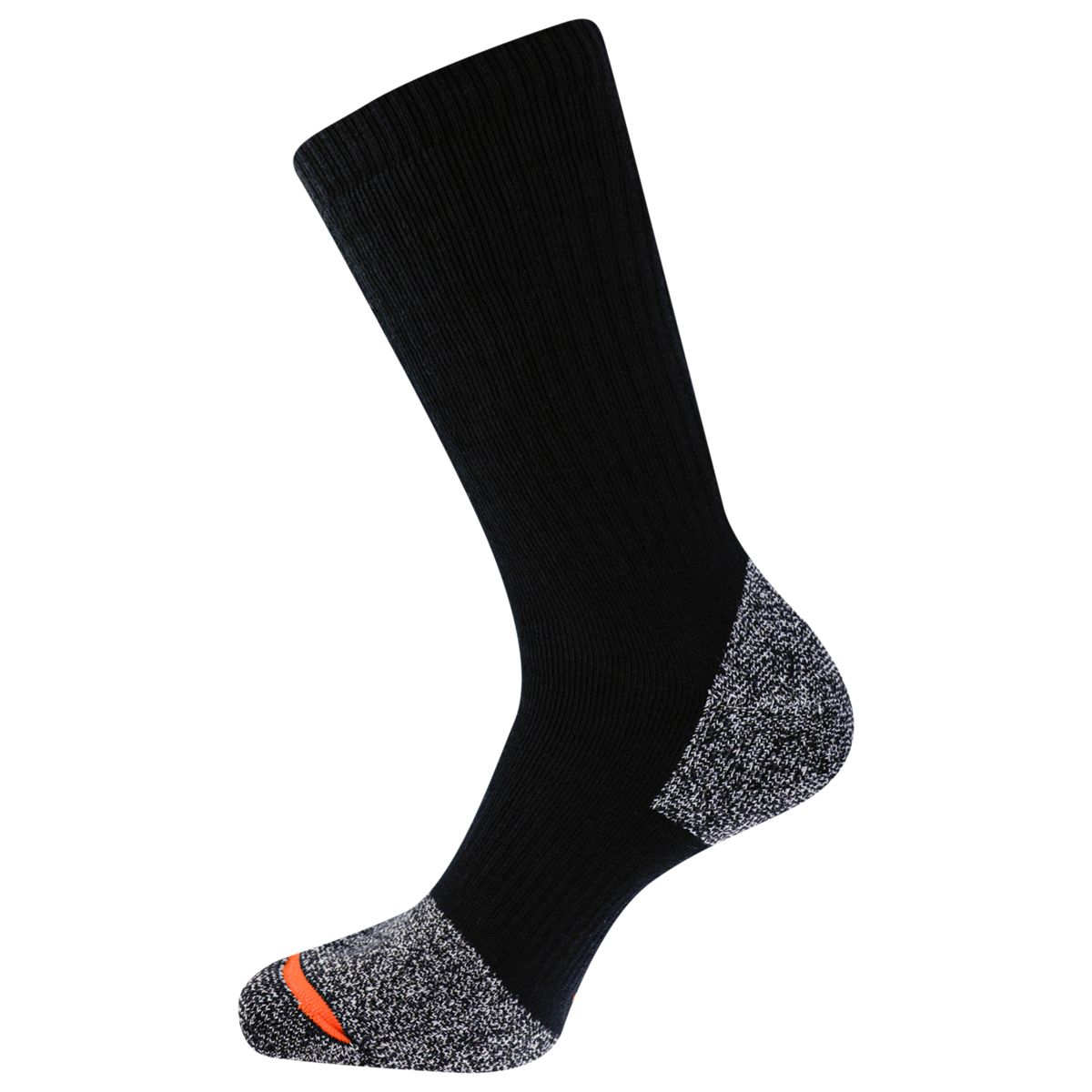 Cotton Safety Toe Boot Crew Sock, Black, dynamic 1