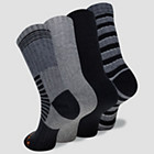Thermal Hiking Crew Sock 4 Pack, Black Assorted, dynamic 2
