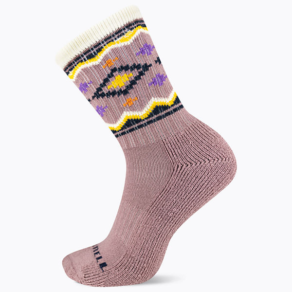 Holiday Wool Crew Sock, Elderberry, dynamic