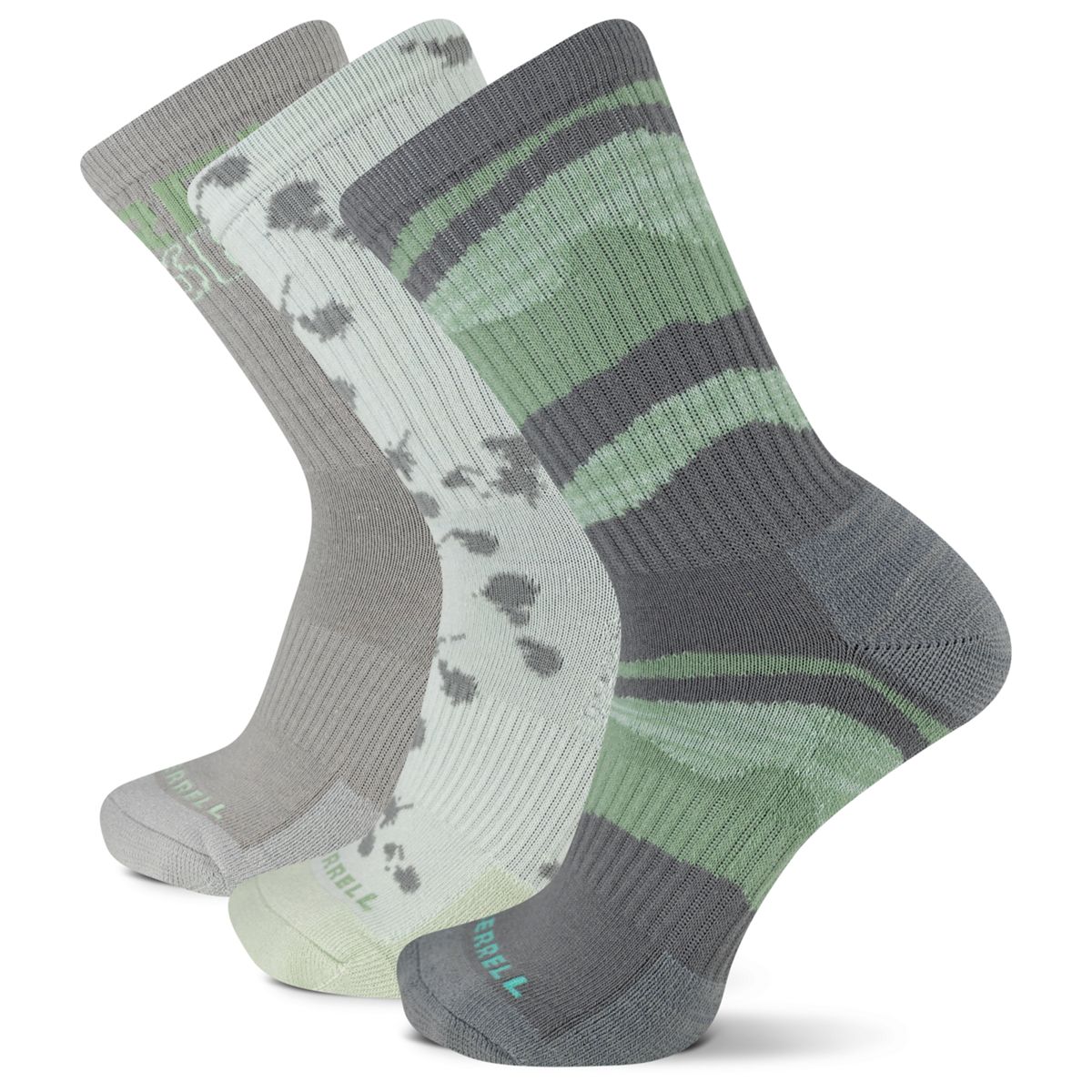 Trekker Wool Crew Sock 3 Pack, Grey Assorted, dynamic