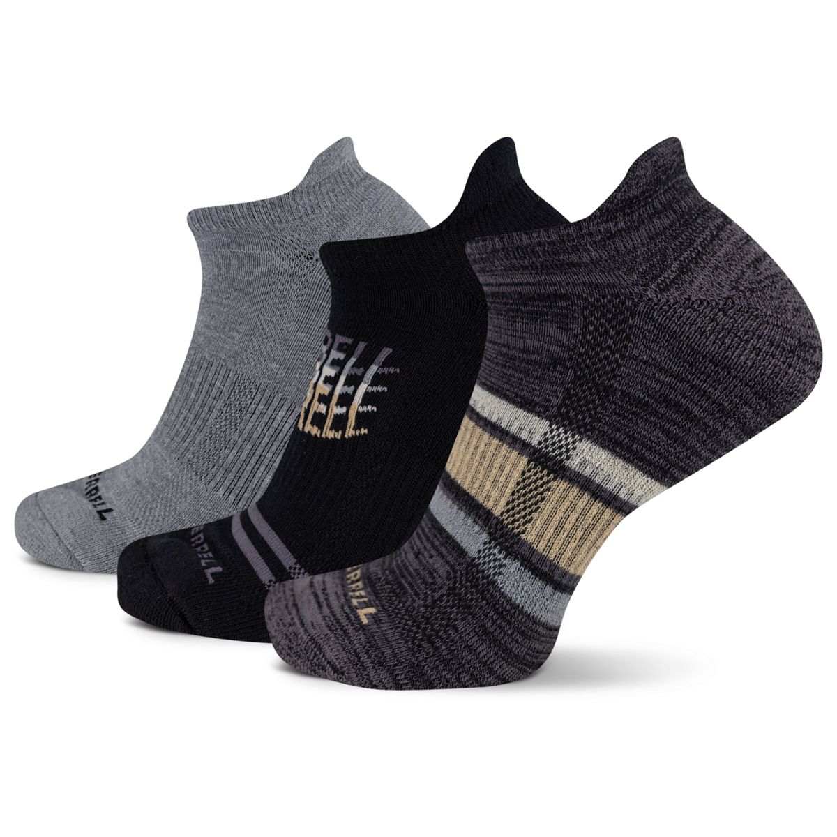 Repreve® Low Cut Tab Sock 3 Pack, Black Assorted, dynamic