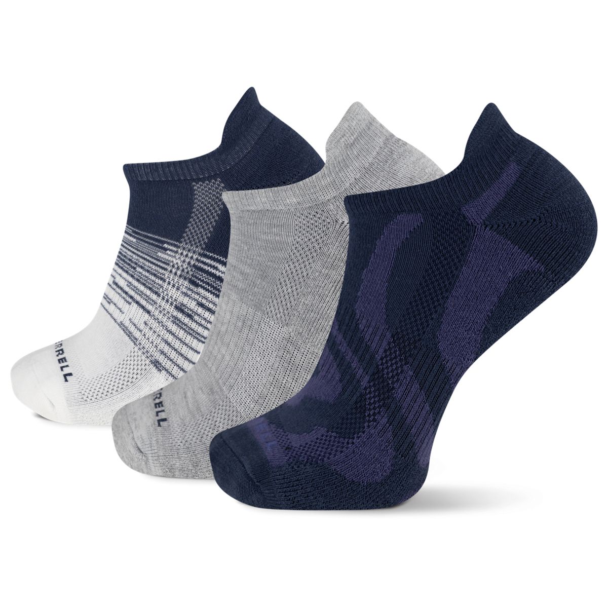 Repreve® Low Cut Tab Sock 3 Pack, Navy Assorted, dynamic 1
