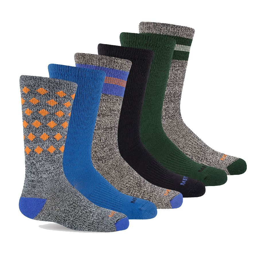 Big Kid - Hybrid Hiker Crew Sock 6-Pack - Socks | Merrell