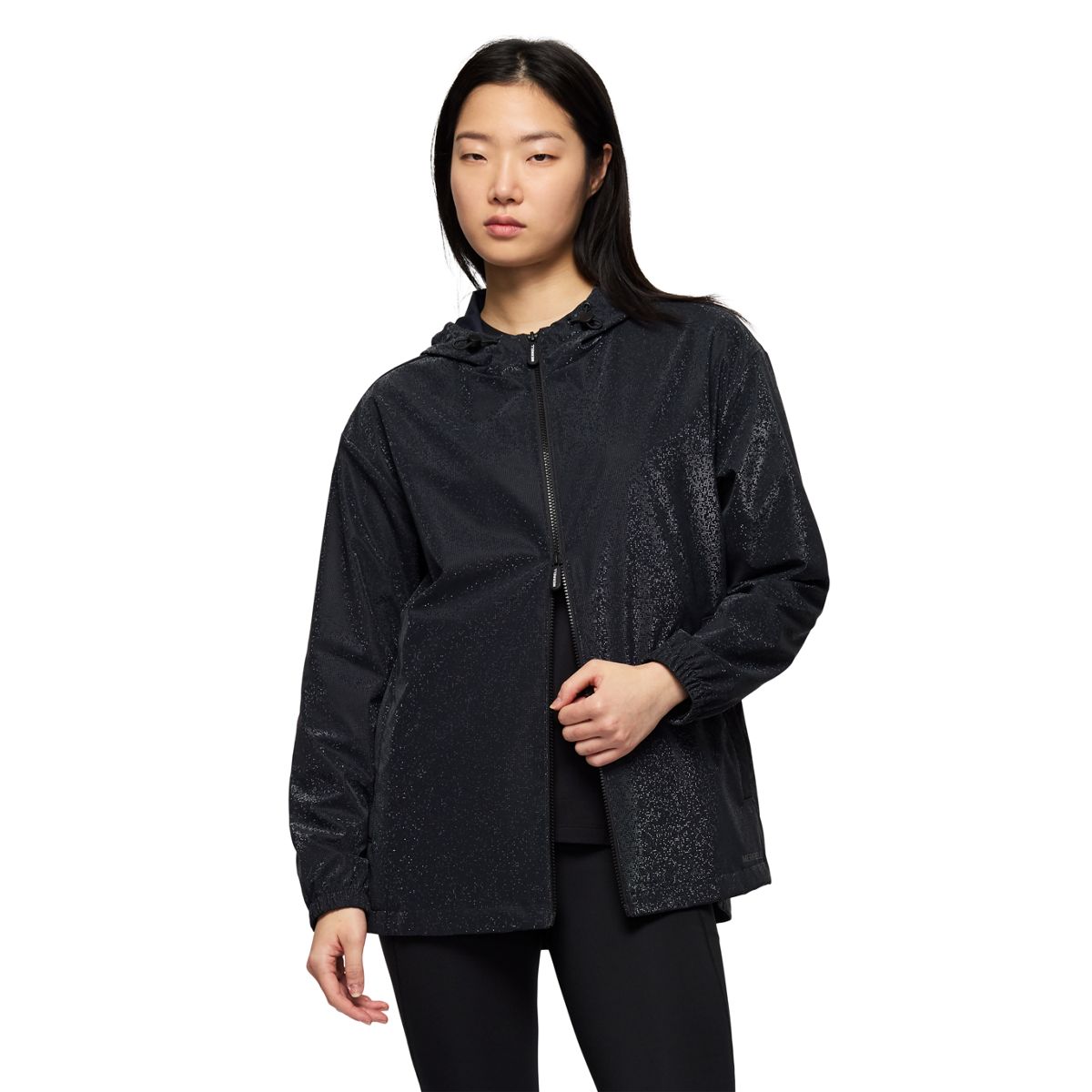 Rani Silver Metallic Raincoat, Black Tile, dynamic