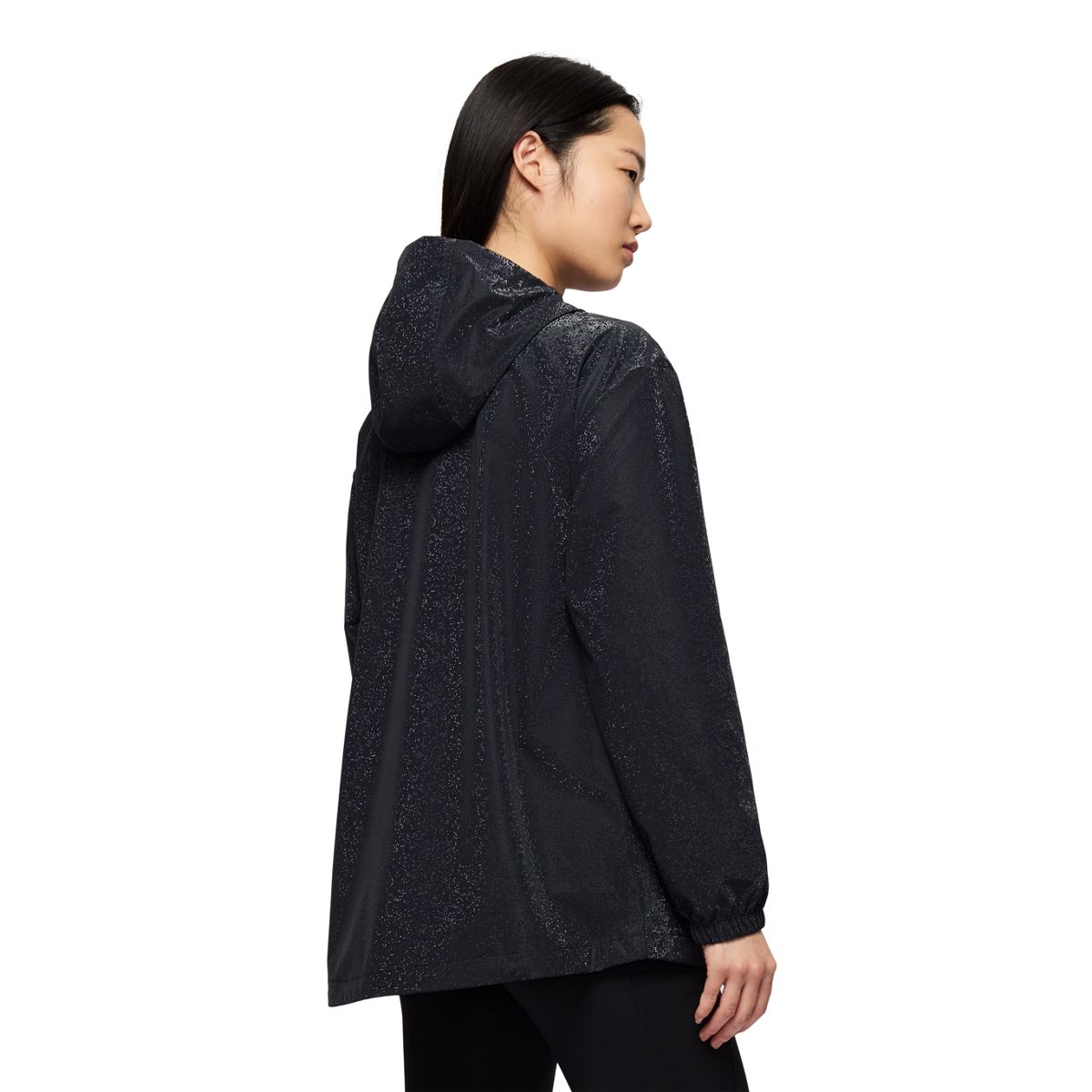 Rani Silver Metallic Raincoat, Black Tile, dynamic 3