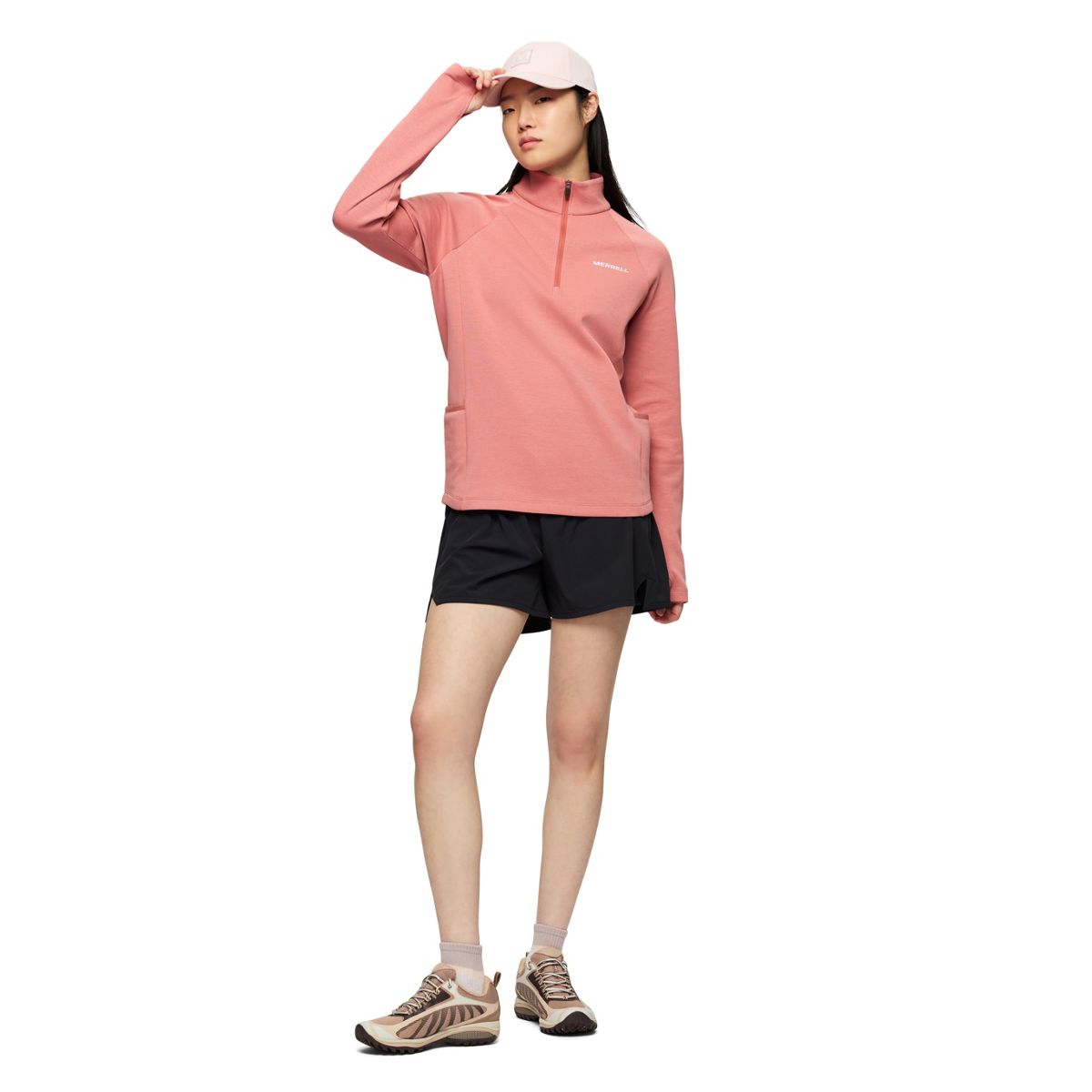 Riley Quarter Zip, Canyon Rose, dynamic 2