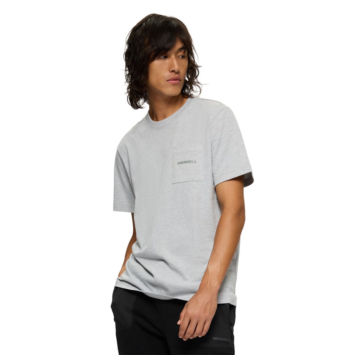 Relaxed Pocket Short Sleeve Tee, Heather GRey, dynamic 4