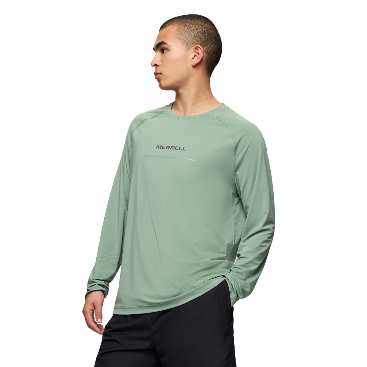 Rowan Long Sleeve Running Top, Iceberg Green, dynamic 4