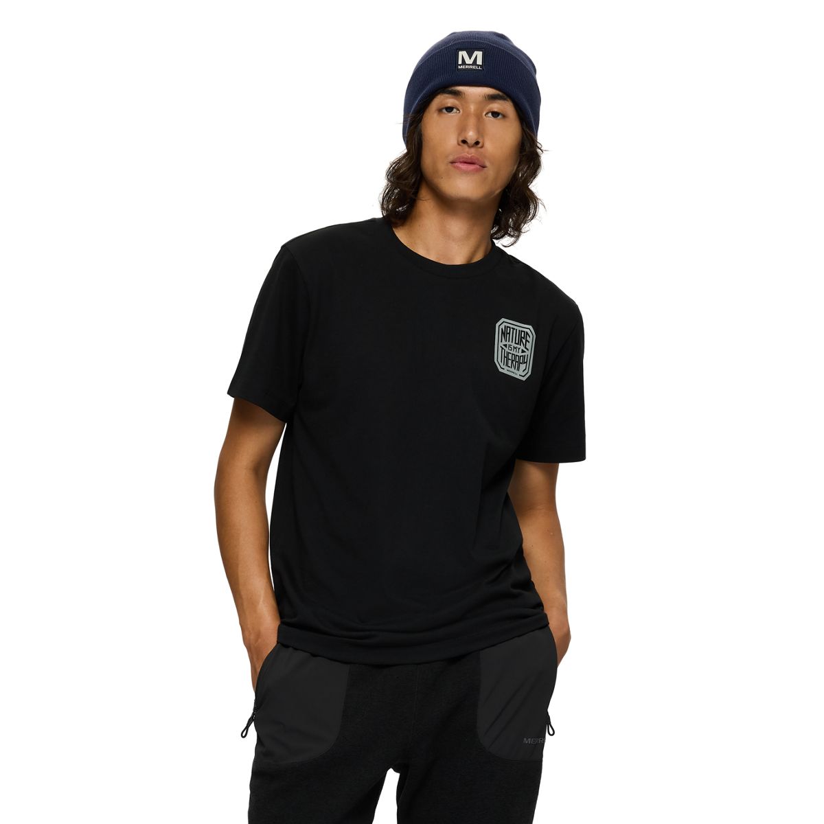 Nature Is My Therapy Graphic Tee, Black, dynamic