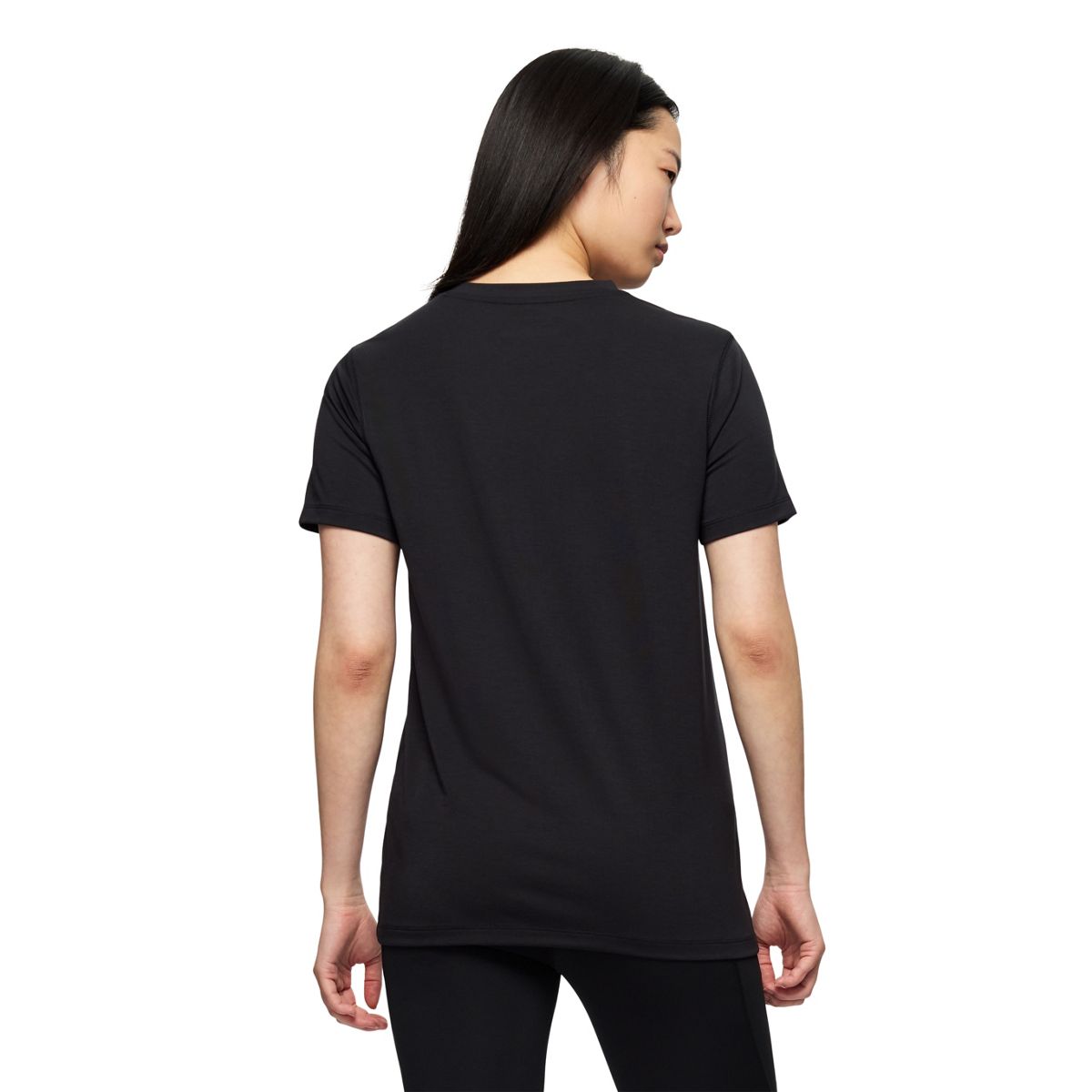 Viva V-Neck Tencel Tee, Black, dynamic 3
