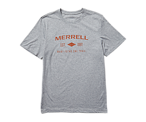 Merrell Est 1981 Wordmark Short Sleeve Tee, Grey Heather, dynamic