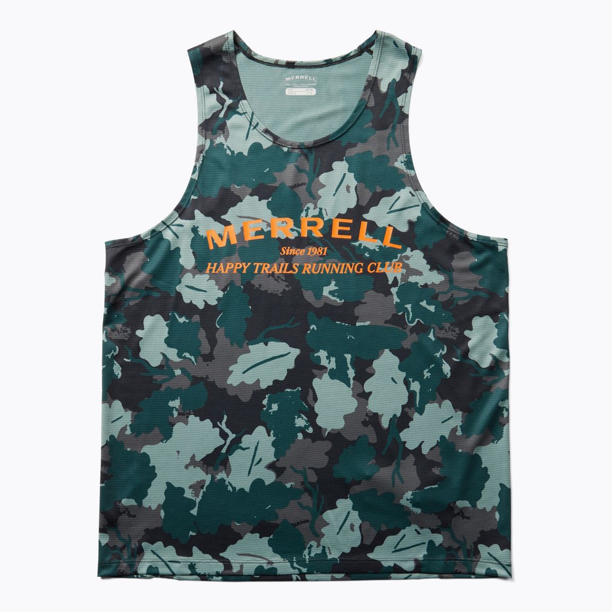 Trail Running Singlet, Sea Moss Leaf Print, dynamic